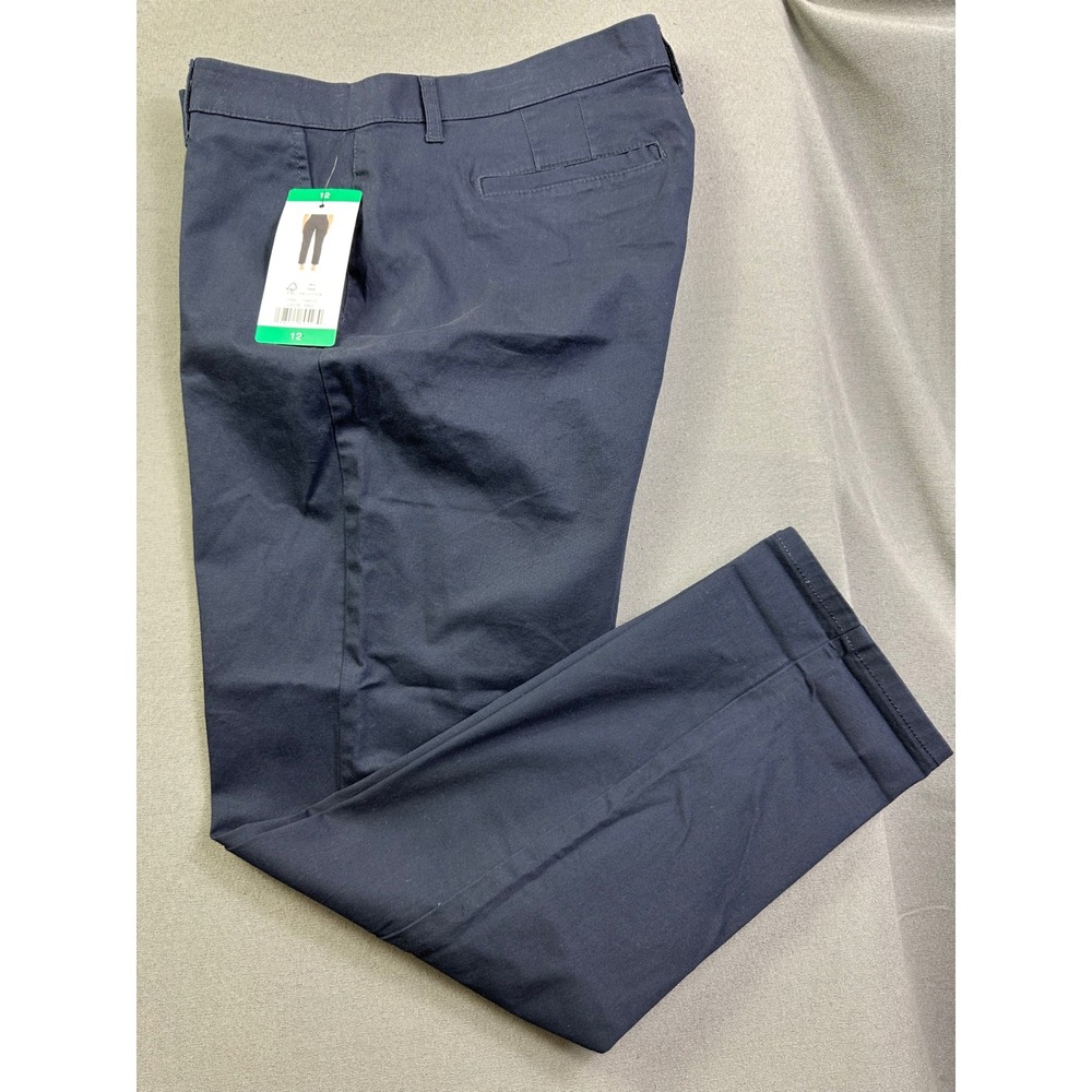 Nautica Jeans Co Women's Navy Blue Chino Pants Straight Leg Size 12 NWT 1784510